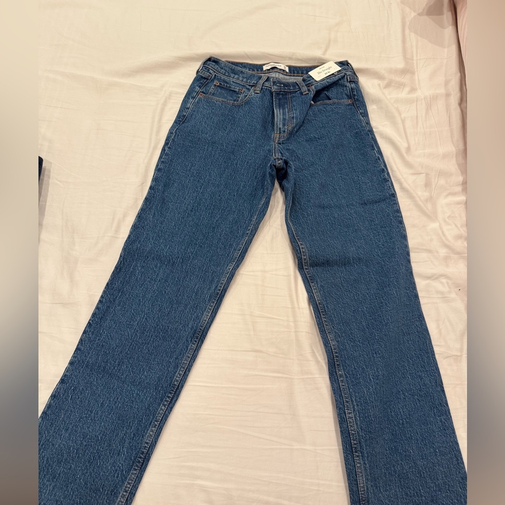 Abercrombie & Fitch Women's Straight Leg Blue Jeans